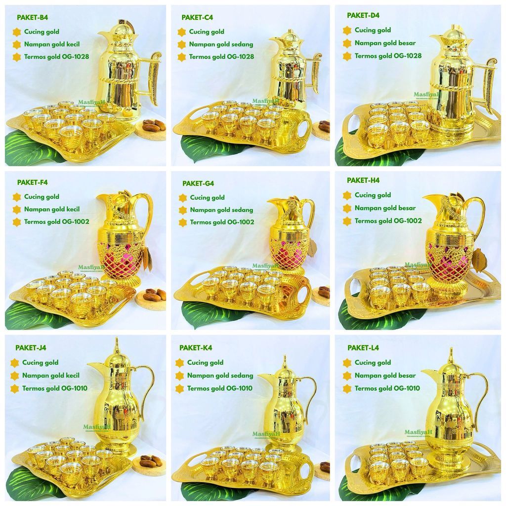 TERMOS GOLD CUCING TRAY THERMOS PACKAGE GOLD CUCING GOLD GOLD TRAY ZAM ZAM GLASS PACKAGE SET ZAM GLA