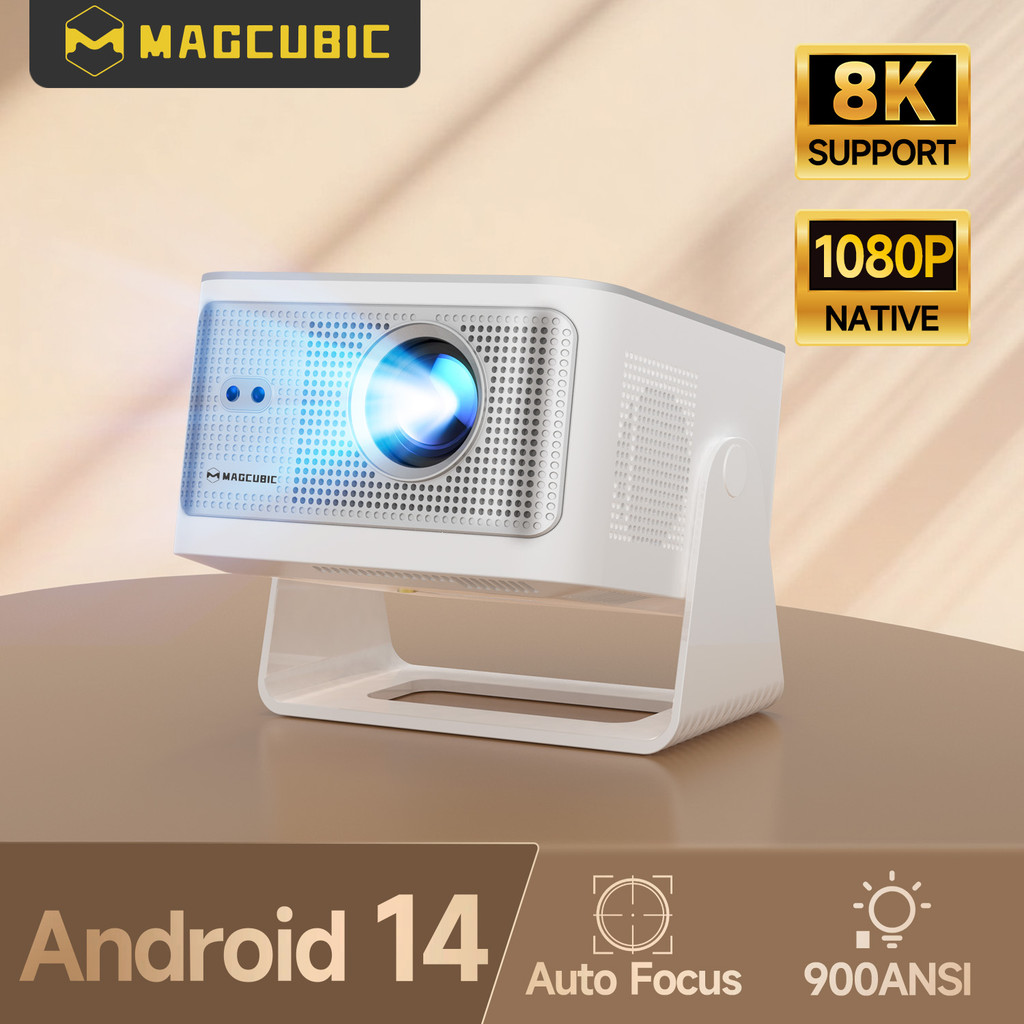Magcubic HY350Max Auto Focus Android14 900ANSI 4K โปรเจคเตอร์ 8K Native 1080P พร้อม Wifi6 BT5.4 16G 