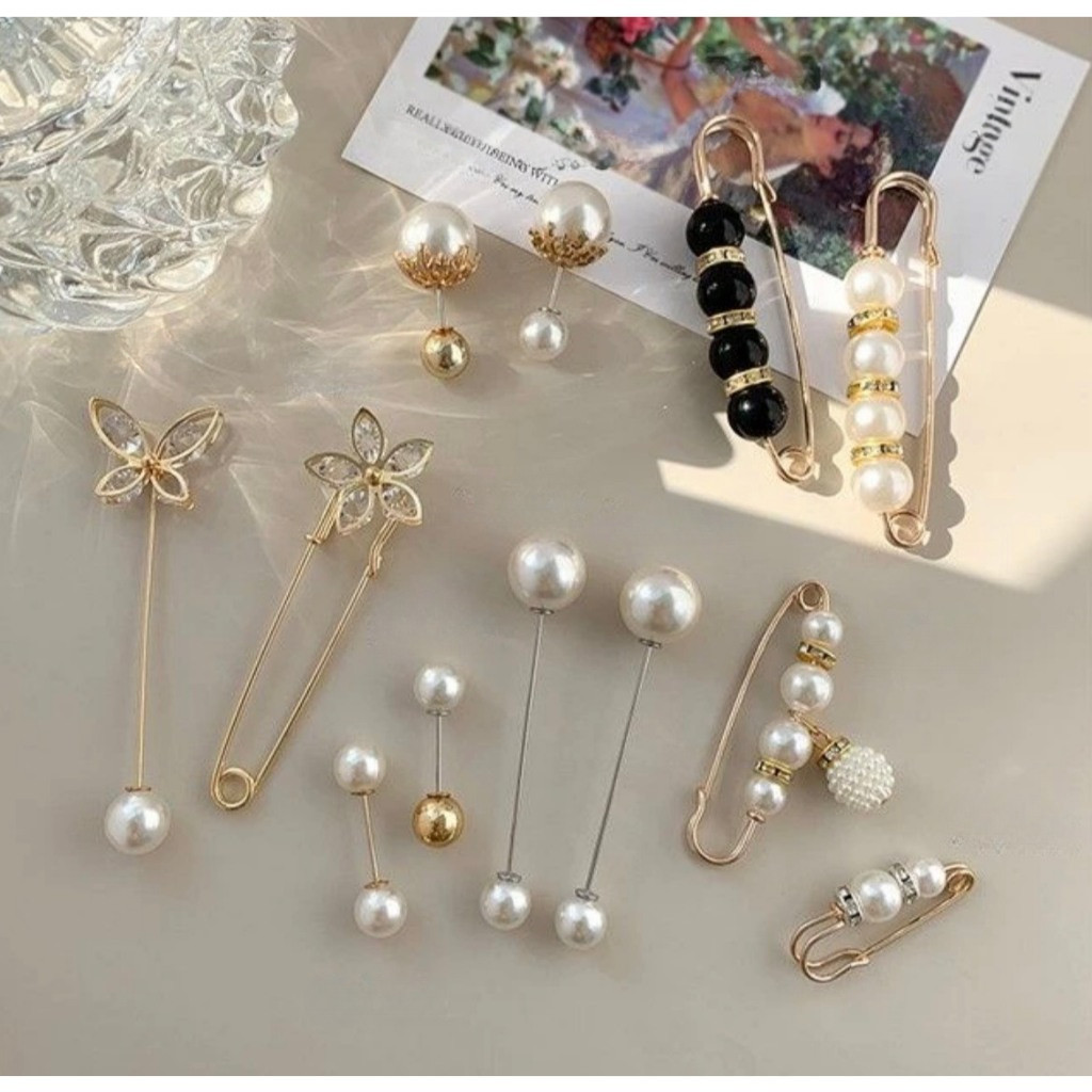 Fairy เข็มกลัดไข่มุก ปรับขนาดเอวกางเกง/เสื้อผู้หญิง เข็มกลัดคนท้อง  หลากหลายแบบให้เลือก #Y42