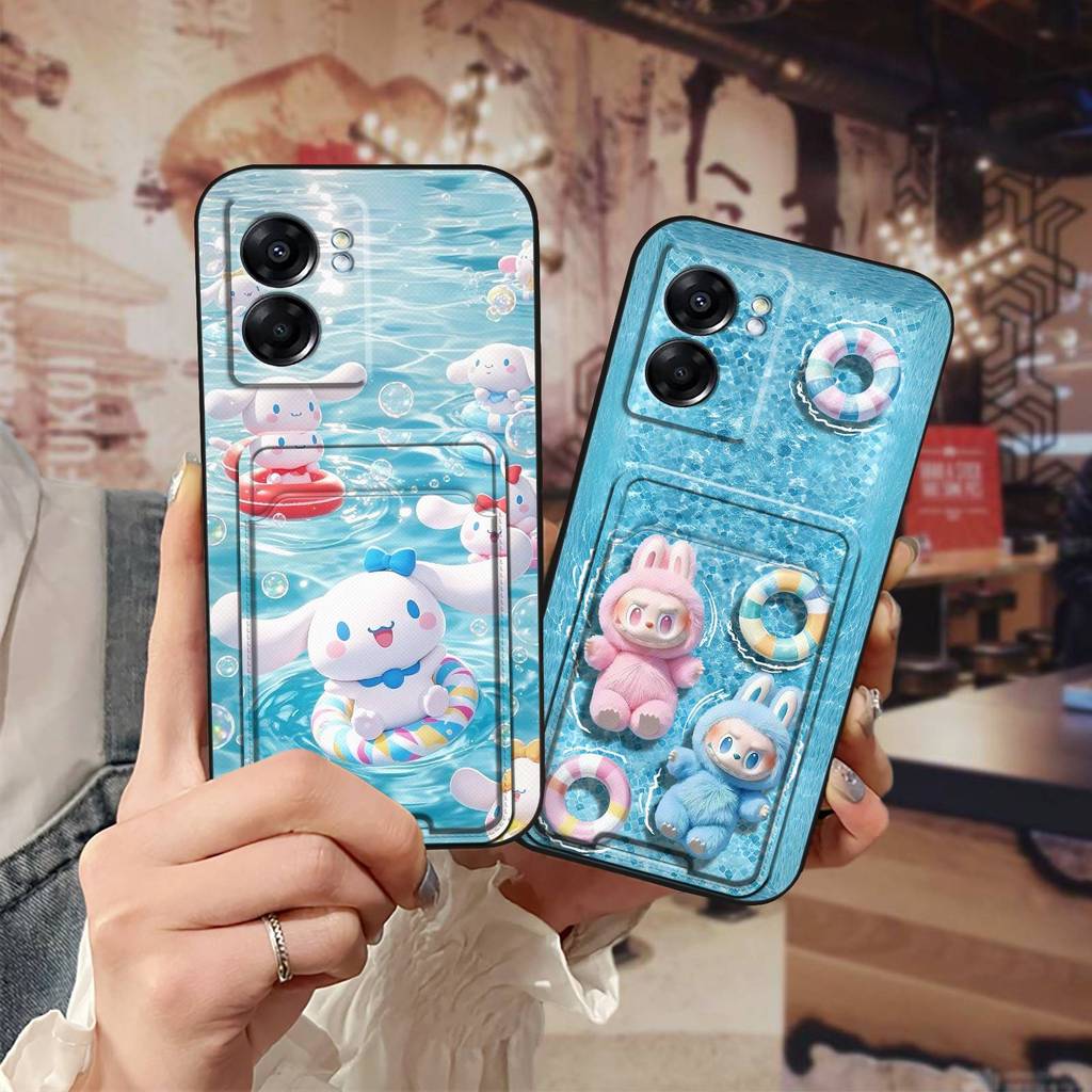 การ์ตูนช่องใส่การ์ดเคสโทรศัพท์สําหรับ OPPO A77 5G Global/K10 5G Global/A56S 5G ฝาครอบซิลิโคน TPU น่า