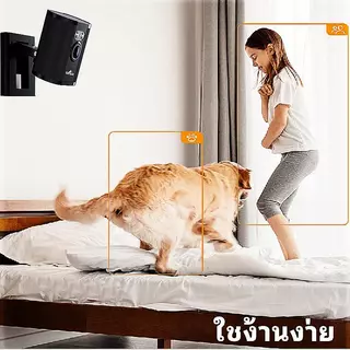 HOME-MALL กล้องวงจรปิดติดในบ้าน ติดดูสัตว์เลี้ยงเด็กน้อยวางตั้งโต๊ะ พกพาสะดวก app icam365 5MP