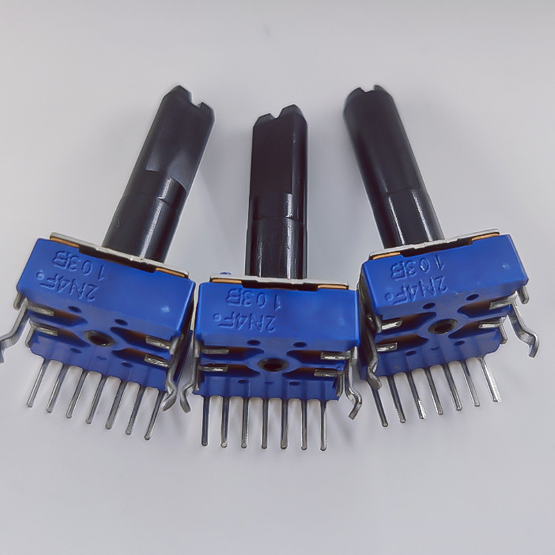 นําเข้าไต้หวัน Fuhua FD Dual Volume Potentiometer 141 ประเภท B10K จุดกลาง B103 7 Pins 23 ครึ่งแกน