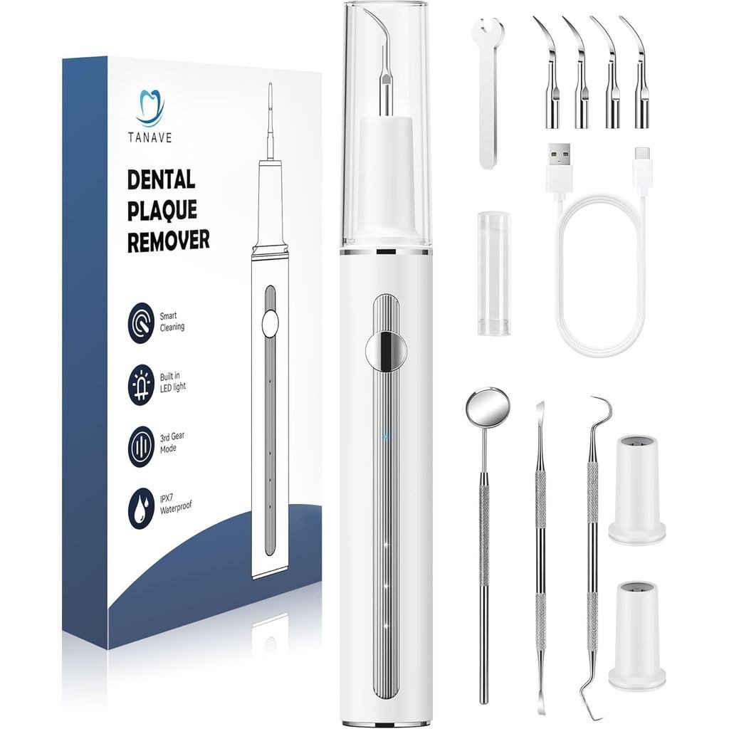 Teeth Cleaning Kit Plaque Remover for Teeth, Portable Dental Plaque Remover Tool with LED, Plaque Bl