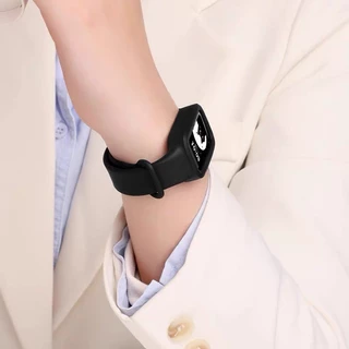 สายรัดซิลิโคนอ่อน for Xiaomi Smart Band 9 Active / Redmi Band 3 สร้อยข้อมือวงปรับได้โดยไม่มีฟิล์มปกป้องกันกระแทกหน้าจอ