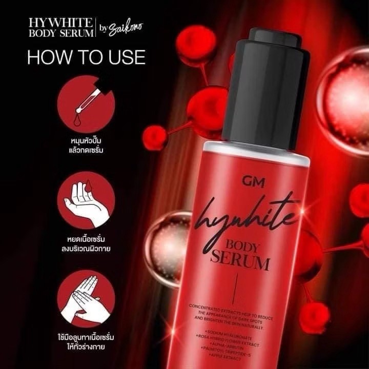 GM GREAT MATCH HYWHITE BODY SERUM ขนาด 60 ml SERUM SAIKONO เซรั่ม ไซโกโนะ HYWHITE BODY SERUM