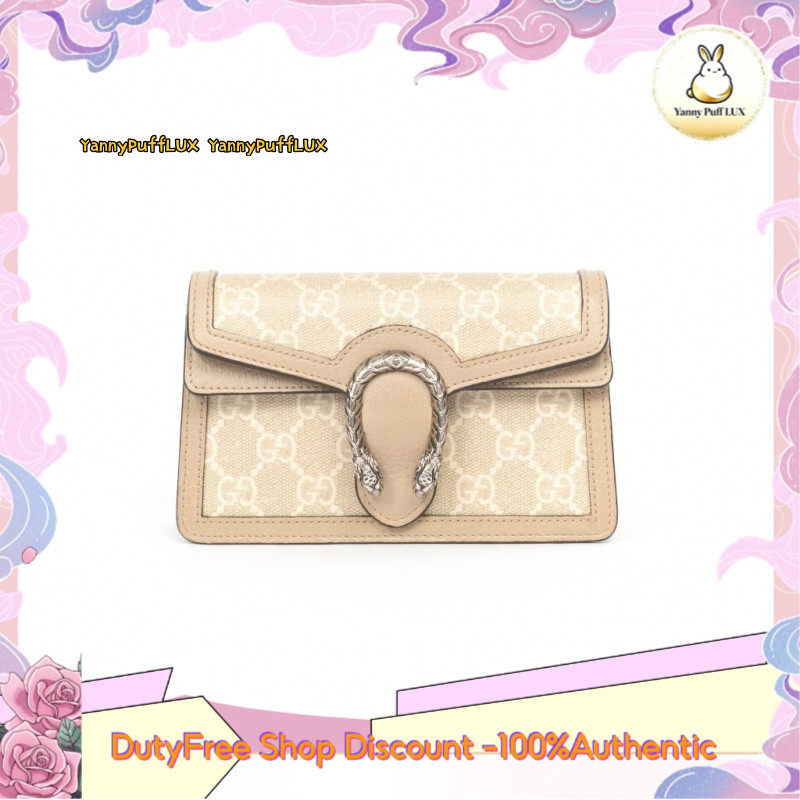 GUCCI DIONYSUS SUPER MINI กระดุมหัวเสือลายดอกไม้เก่า กระเป๋าสะพายข้าง กระเป๋าสะพายข้างเดียว
