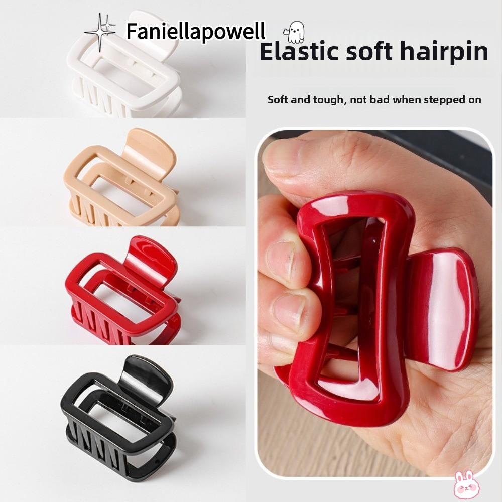 FANIELLAPOWELL กิ๊บติดผมแบบไม่appable, คลิปฉลามซิลิโคนอ่อนนุ่มยืดหยุ่น, อินเทรนด์ Anti Collision Protection สบายลื่นผมหางม้า Hairpins สําหรับผู้หญิง