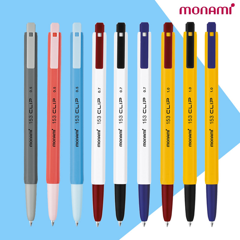 เกาหลีเกาหลี monami monami 153CLIP แปรงหกเหลี่ยมคําถามปากกาลูกลื่นปากกาน้ํามันขนาดกลาง Monami 0.5/0.