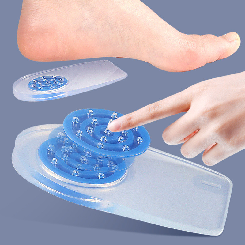 ซิลิโคนวงกลมส้น Pad Soft Heel Pad Casual Shock-Absorbing Insole ที่ถอดออกได้ Insole Heel Pad ผู้ชายผ