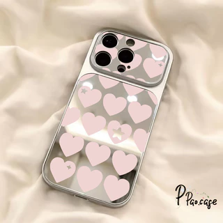 เคสไอโฟน 17เคสกระจก ลายหัวใจ สไตล์โรแมนติกกันกระแทก น่ารักสำหรับ IPhone 12 17 14 16 Air 15 11 13 Pro Max X XR 15 16 Plus