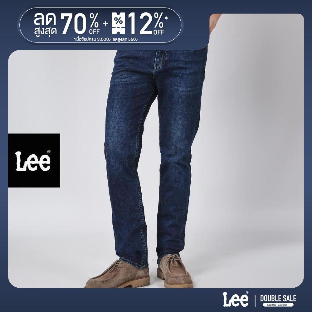 LEE กางเกงยีนส์ผู้ชาย เอวกลาง ทรงตรง รุ่น LE FC25MDEAC03 สียีนส์กลาง