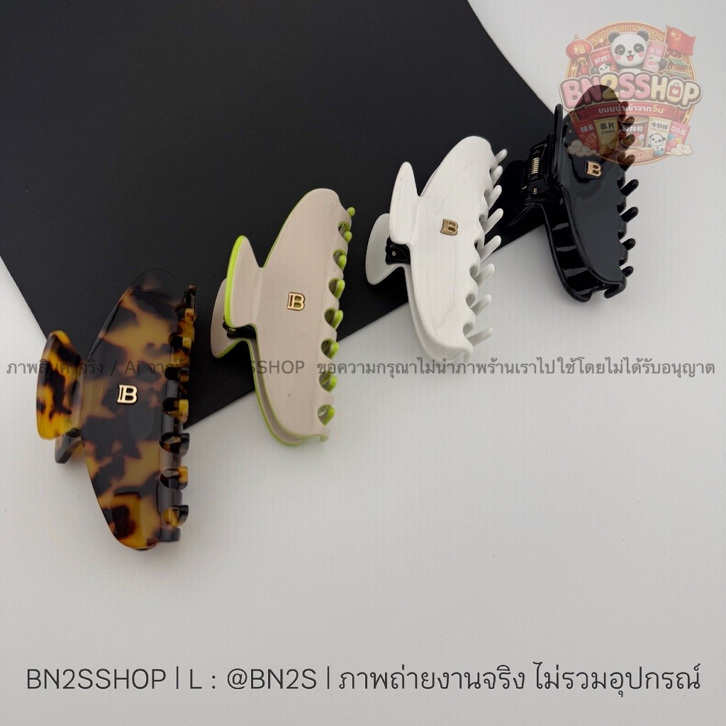Balmain Hair Clip Pince a Cheveux Medium กิ๊บหนีบผมเบาเม่น ฟันฉลาม งานสวยโลโก้ตรงกลางสีทอง พร้อมส่ง