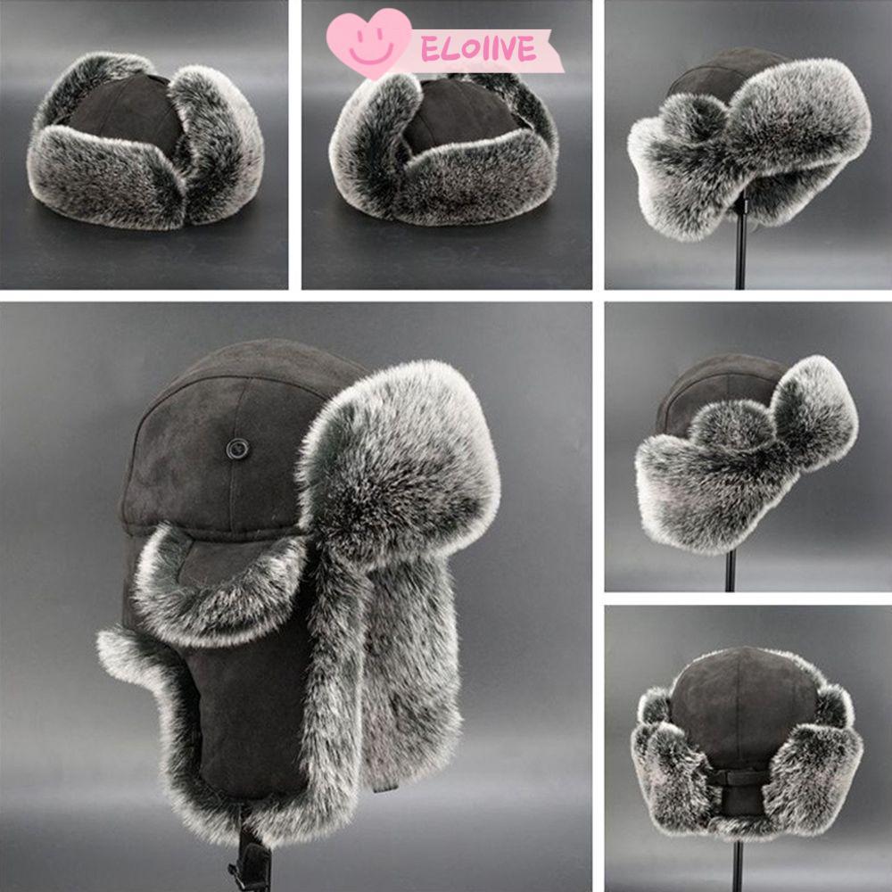 ELO11VE Trapper Hat หมวกสกีฤดูหนาวที่อบอุ่น Ushanka Bomber Hat