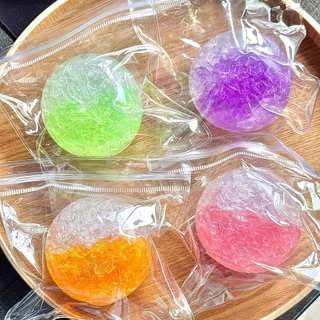 🔥ส่งไว🔥Ball Squishy ก้อนใสสีอำพัน แบบลูกบอล ของเล่นบีบอัด เติมมินิบล็อกด้านใน บีบสนุก เด้งช้า คลายเครียด
