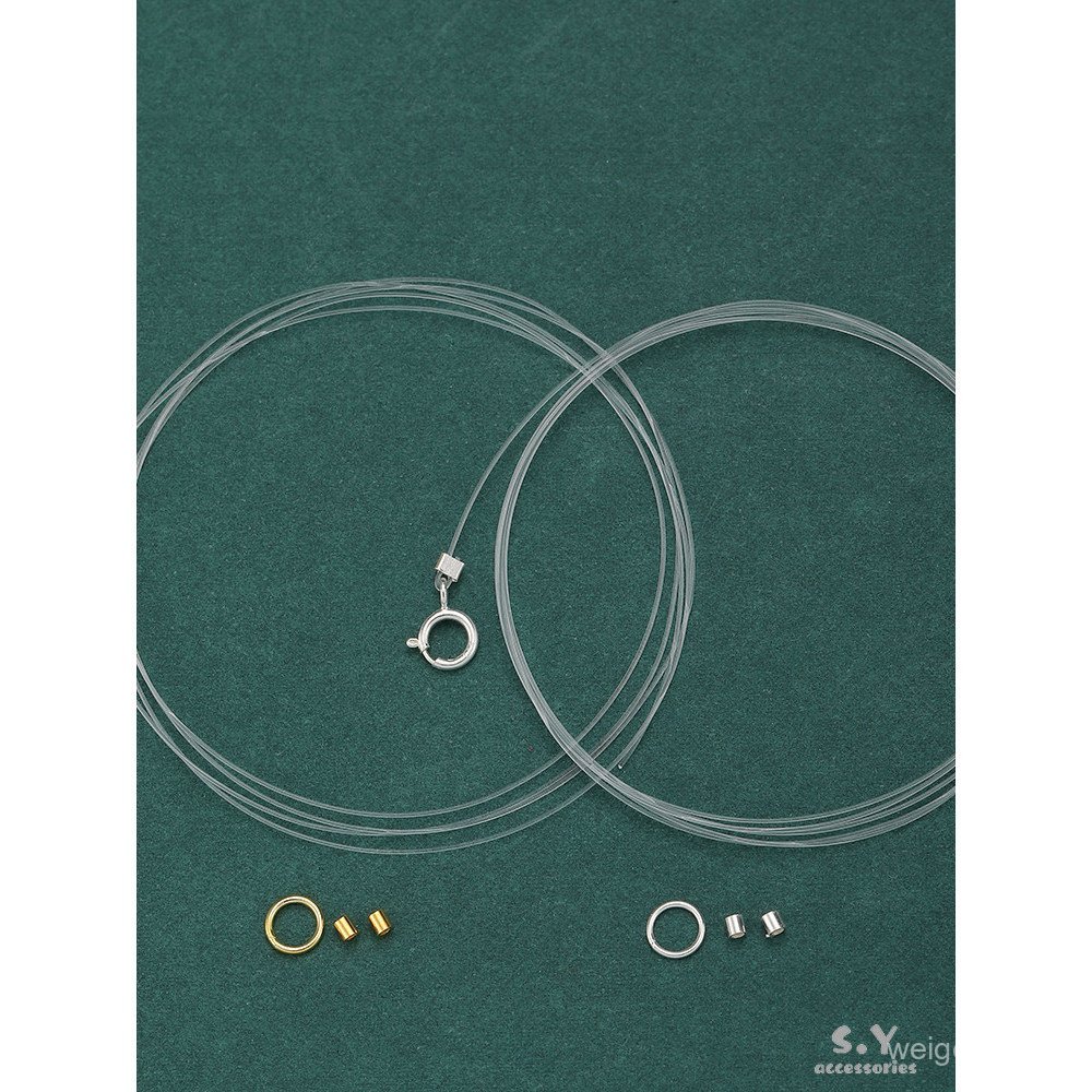 สินค้าใหม่สี Retention s925 เงินสเตอร์ลิงสายตกปลาโปร่งใส String สร้อยข้อมือมุกสร้อยคอสายพิเศษ Handma