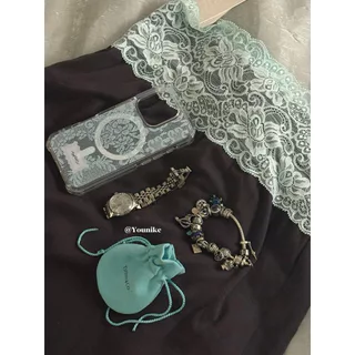 Dream Core Girl Mint Lace สไตล์เกาหลี ins เหมาะสําหรับ iphone17pro/17promax เคสป้องกัน Apple 16 เคสโทรศัพท์ 16promax เคสป้องกัน 15 กันกระแทก 13/14 กรณี 11/12/12promax/17air