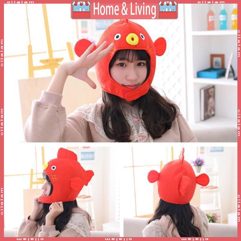 Halloween Funny Cartoon Puffer Fish Plush Hat Stuffed Toy Headgear Cosplay Props