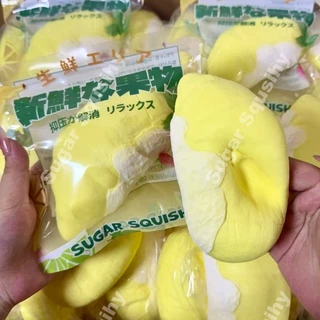 สกุชชี่น้ําตาล สกุชชี่สดทุเรียนขนาดใหญ่ในก้อนใหญ่กับเนื้อเหนียวหนึบนุ่มช้าเพิ่มขึ้น