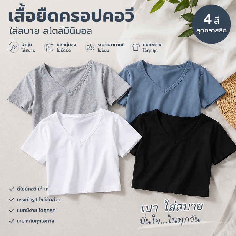 เสื้อกล้าม V-Neck ทรงรัดรูป เอวสูง! แฟชั่นอินเทรนด์ 2026 ใส่แล้วผอมเพรียว ดูสูงขึ้นทันที สายมูต้องมี