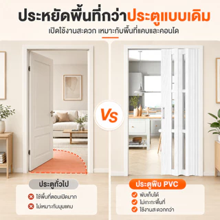 ฉากกั้นห้อง ฉากกั้นแอร์ PVC ประตูบานเลื่อน เหมาะสำหรับห้องครัว ห้องนอน และห้องน้ำ ชุดอุปกรณ์เสริมครบชุด กันน้ำ