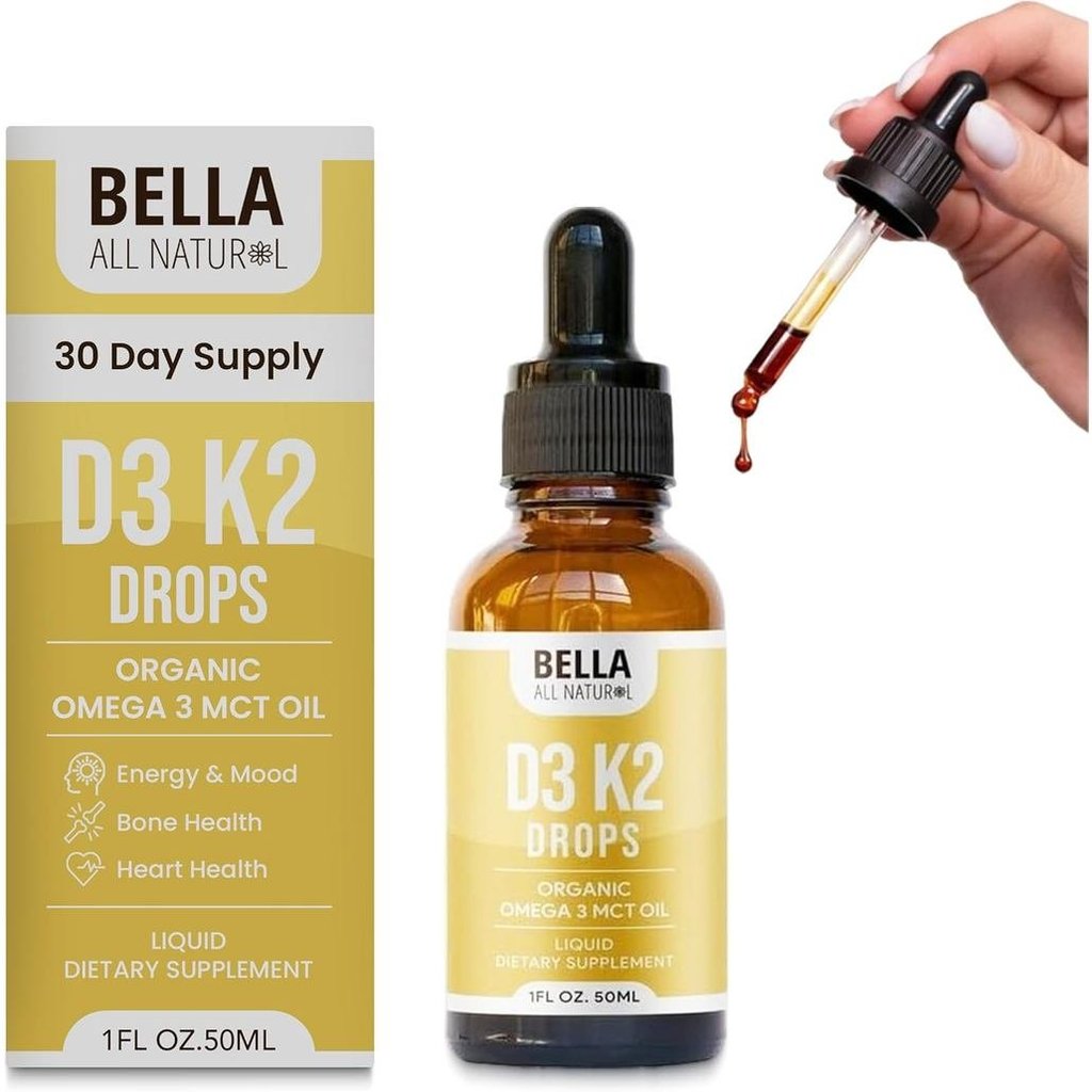 BellaAllVitaminD3K2LiquidDrops5000IU(รสจืด)-Omega3withMCTOil-LiquidVitaminDDropsfors-ThisD3K2Dropsup