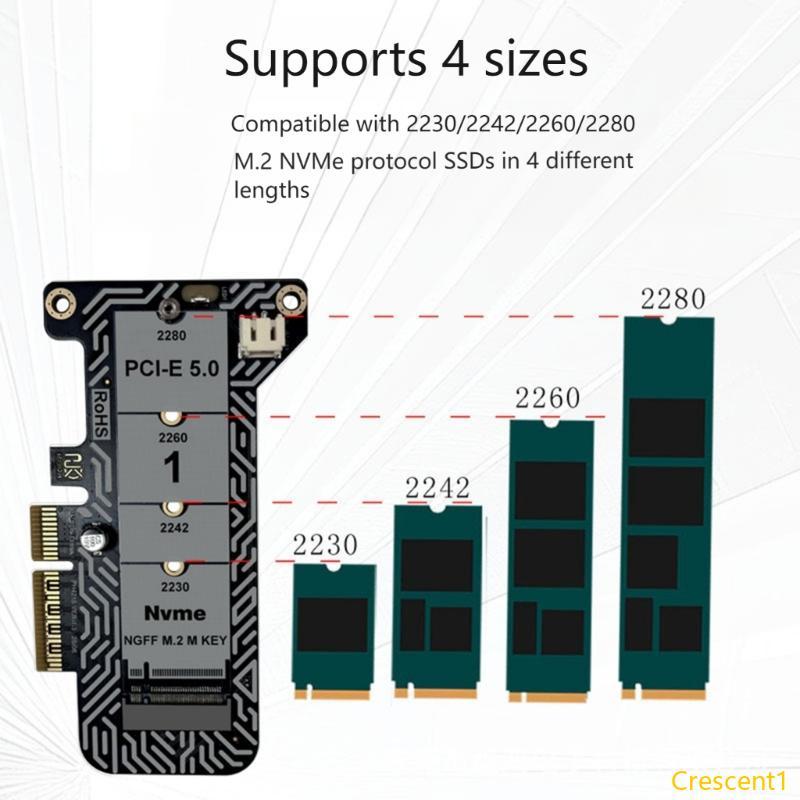 Crescent1 M 2 NVMe ไดรฟ์ PCIeX4 การ์ดขยายสําหรับ Gamers Designer เสนอขยายการจัดเก็บอย่างไร้รอยต่อ