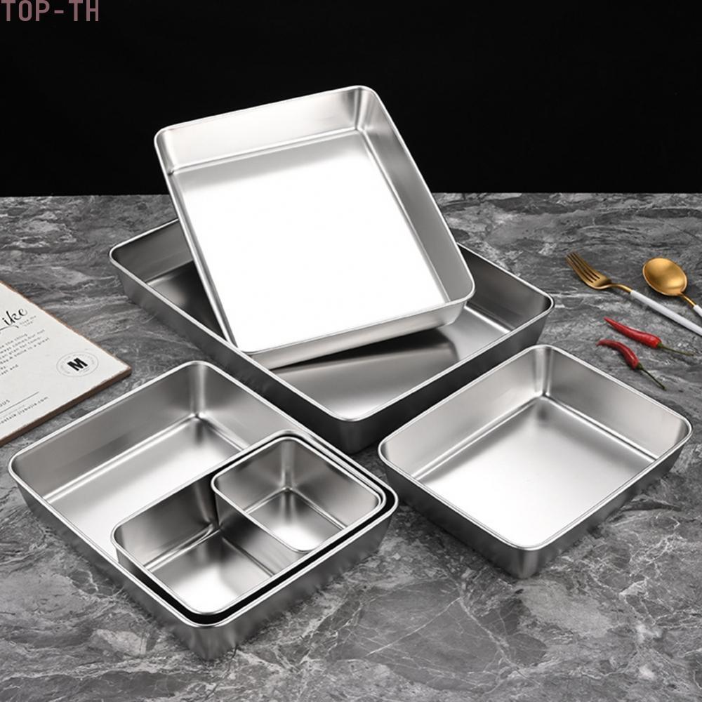 Food Tray Food Rectangular Stainless Steel TRAY PLATE Vegetable Dinnerware