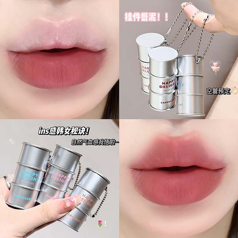 Cool Silver Tube Velvet Lip Clay Nude Matte Lip Glaze ลิปสติก Beauty 07