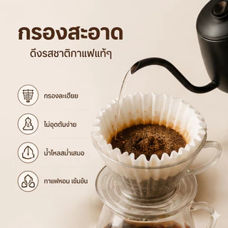 HN กระดาษกรองกาแฟ กระดาษกรองกาแฟเวฟ 155/185 แบบดริป Kalita Wave Coffee Filter 100ชิ้น