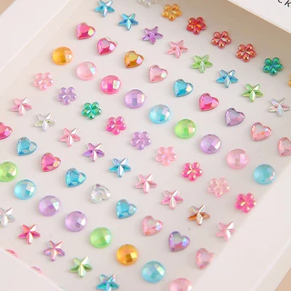 (พร้อมส่งในไทย) สติกเกอร์เพชรเทียม พลอยเทียม กลิตเตอร์ ไข่มุก 3D สําหรับตกแต่งเล็บ แต่งหน้า DIY