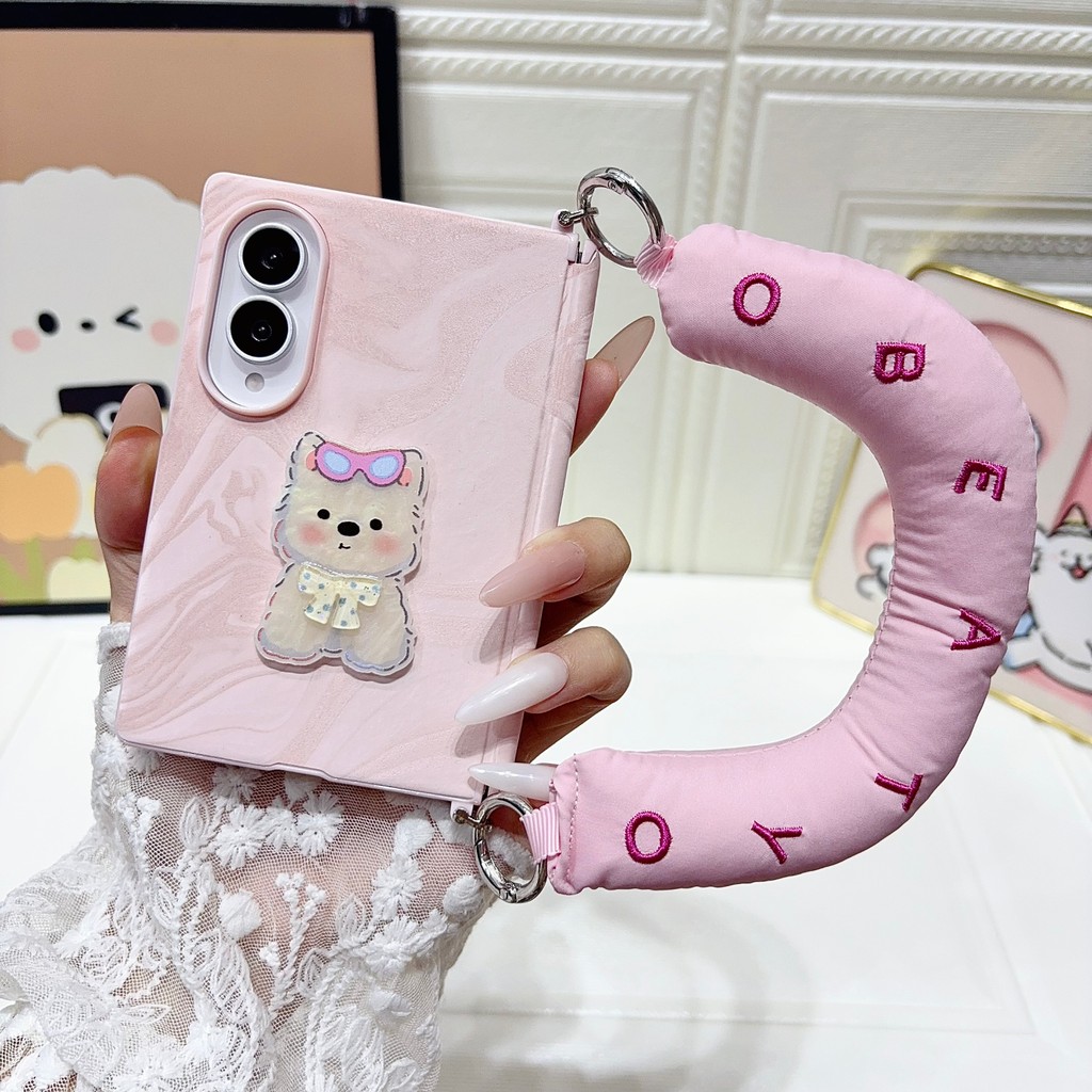 New style น่ารัก west highland ลูกสุนัข โซ่มือ เคส สำหรับ Samsung Galaxy Fold8 Wide Case ชุดสามชิ้นที่ถอดออกได้รวมทุกอย่าง แกนกลางแม่เหล็ก ป้องกันการตก พลิกปก เคส
