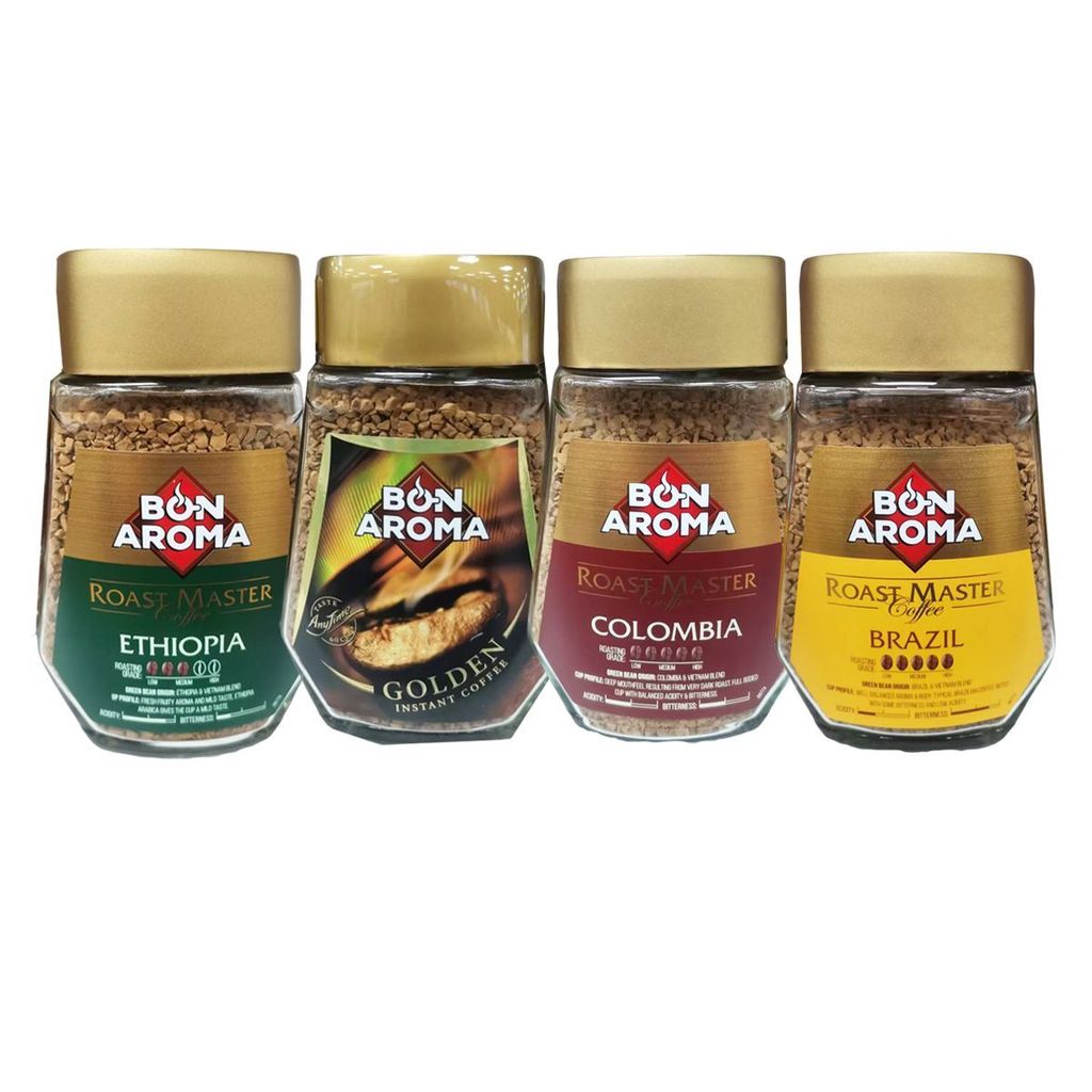 เวียดนามนําเข้า BON AROMA BON AROMA Classic Colombia Brazilian Flavour Freeze-Dried Coffee 90g/ขวดขอ