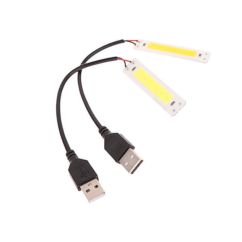[A&B] DC 5V USB LED Light Source 2W COB Strip Bar Bulb 60x15mm Warm Cold White 3000K 6500K สําหรับ D