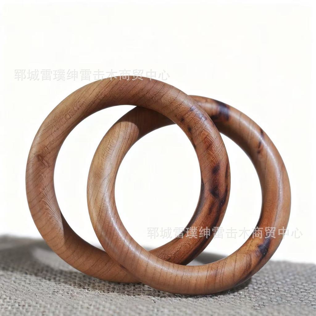 Peach Wood Peach Gum Qiankun Ring Zhang Zhishun's Taoist ritual item: the Qiankun Ring Yin-Yang Brac