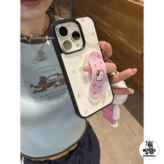 ที่วางพลาสเตอร์ลายดาวสีชมพูน่ารักบนพื้นขาว KT For iphone 17 16 15 14 13 12 11 pro max เคสไอโฟนสวยๆ กันกระแทก เคสป้องกัน