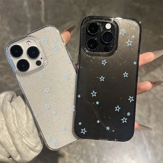 เคส iPhone 17 16 Pro Max iPhone 11 เคสใสแบบแวววาว TPUนุ่มสีสันสดใส ดาวห้าแฉกสีสันสดใส Compatible iPhone15 Pro max 14 13