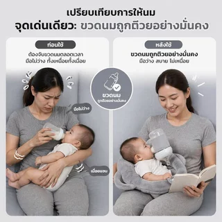 หมอนป้อนนมเด็ก หมอนรองขวดนม ที่จับขวดนม แบบมือฟรี ผ้าฝ้ายนุ่ม ปลอกถอดซักได้ สำหรับทารก