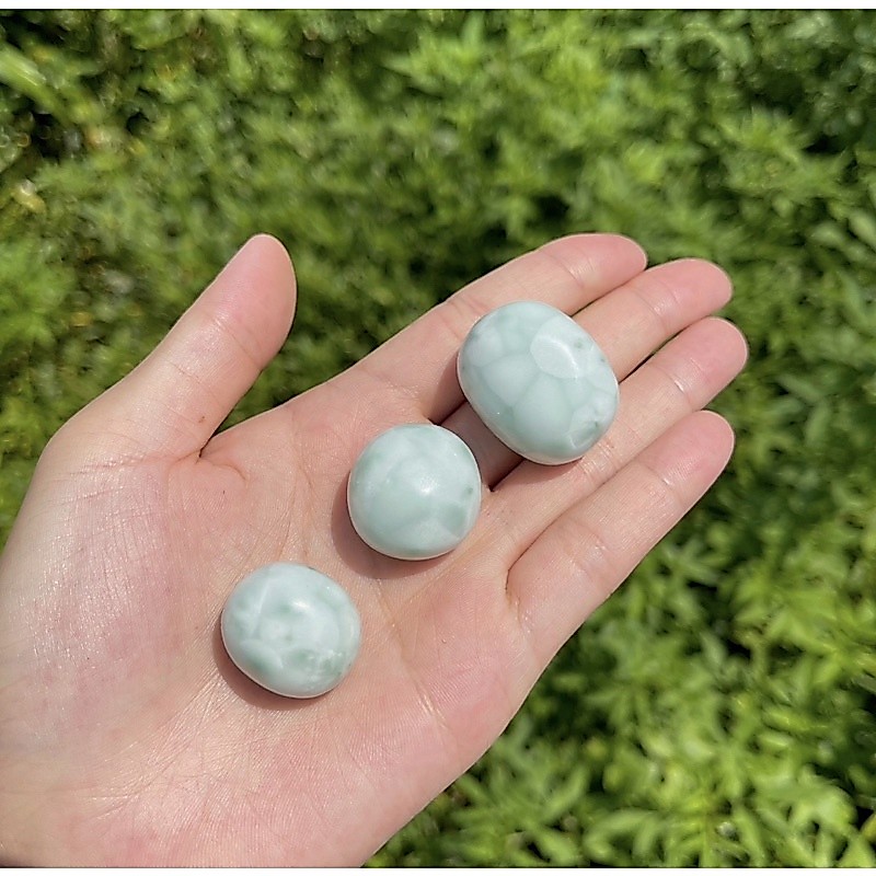 Natural Blue Aragonite Tumble Stone / activates the Third รูปที่ 3