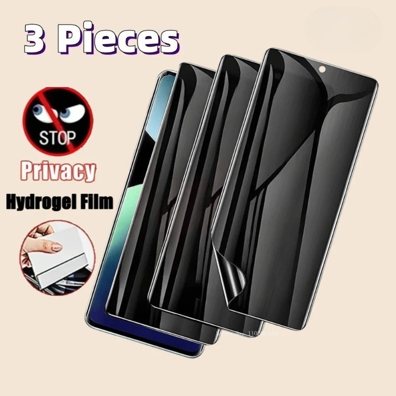 3 ชิ้น Anti Spy ความเป็นส่วนตัว Anti Blue Light Hydrogel ฟิล์ม HD Soft ฟิล์มสําหรับ vivo Y01 Y03 Y03