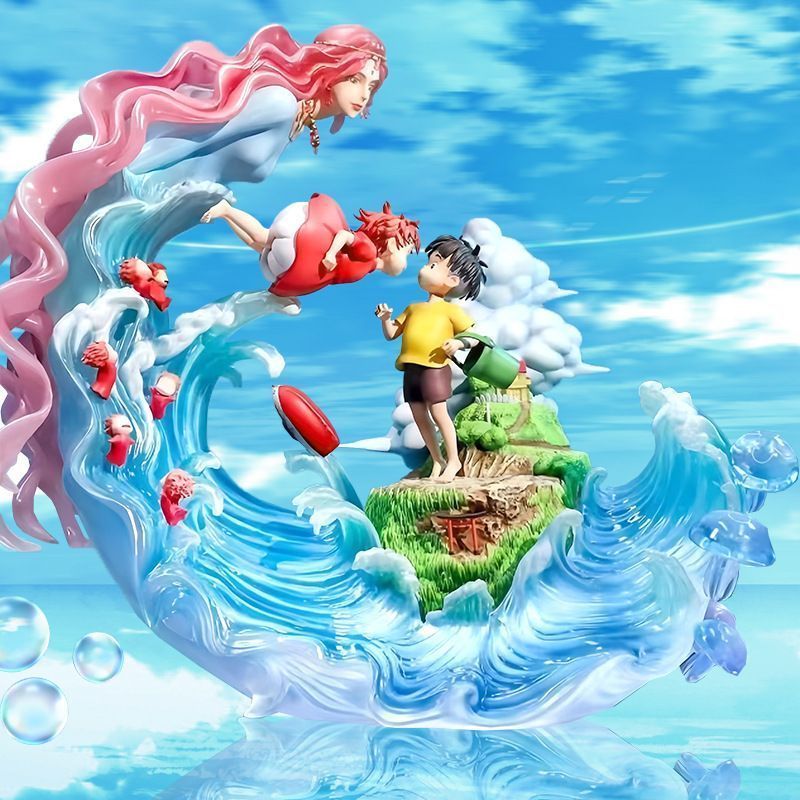 Ponyo และ Sosuke Miyazaki Toshin อะนิเมะปลาทองบนฉากเผชิญหน้าผา Ponyo Asai#7