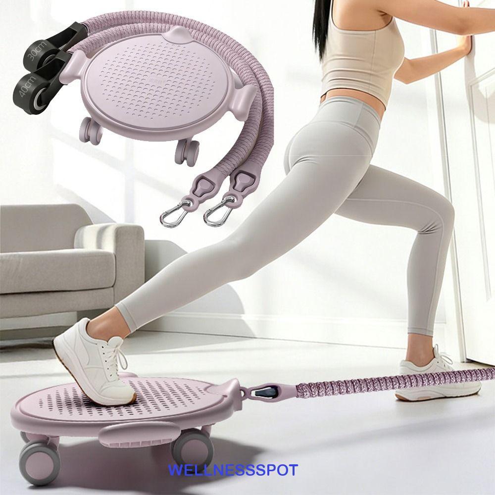 WELLNESSSPOT แผ่นเลื่อนพิลาทิส,ลื่นขนาดใหญ่โหลดแบริ่งแผ่นร่อนหน้าท้อง,พร้อมวงทนการออกแบบเงียบล้อสากลขาเทรนเนอร์ออกกําลังกายที่บ้าน