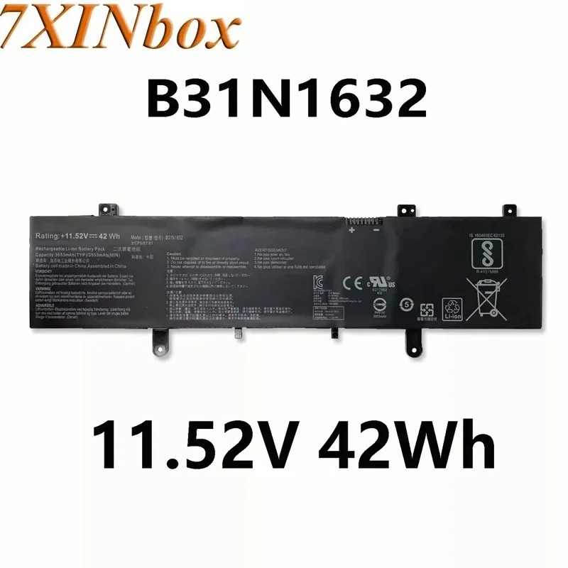 7XINbox B31N1632 3ICP5/57/81 Original 11.55V 3727mAh 42Wh แบตเตอรี่แล็ปท็อปสําหรับ ASUS Vivobook 14 