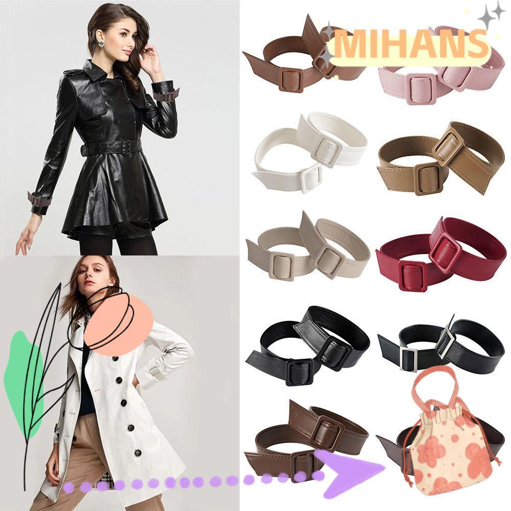 MIH Cuff Bands Strap, ปรับหนัง Faux Cuff Bands, ทนทานเปลี่ยน Coat Sleeve Buckles ผู้หญิง