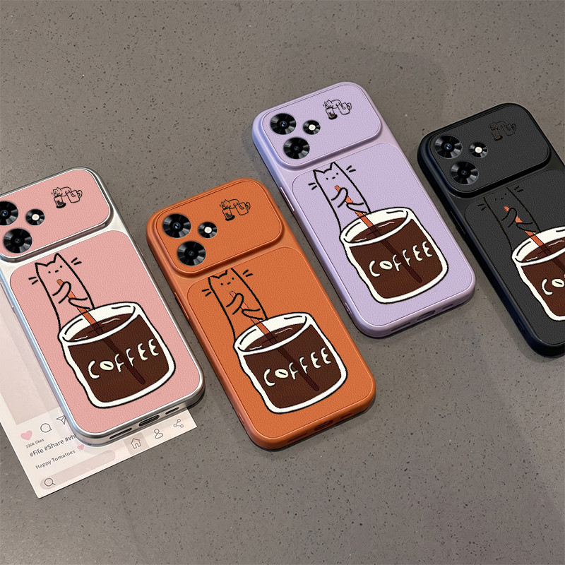 เคสสําหรับ infinix hot 30 play hot 30i hot 40 play hot 40 5g 2023 เคสโทรศัพท์ Softcase ซิลิโคนกันกระแทกปกดีไซน์ใหม่ความงามน่ารัก Coffee cat สําหรับสาว KNKFCM1
