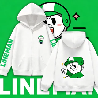เสื้อฮู้ดมีซิป ยี่ห้อ Lineman คุณภาพสูง เนื้อผ้าหนานุ่ม สวมใส่สบาย มีไซส์ M-3XL