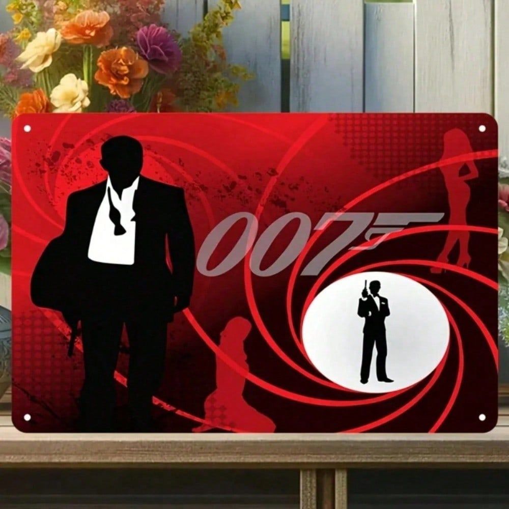 CIFbuy James Bond 007 Spy Movie ป้ายโลหะ Retro Bar Man Cave Garage Wall Art Decor Weatherproof Uniqu