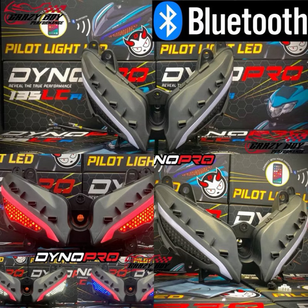 DYNOPRO DYNO PRO LC 135 Fi LC V8 V8 BLUETOOTH PILOT LIGHT BAR 888 (สีฟ้า /ขาว /แดง) RACING LED LAMPU