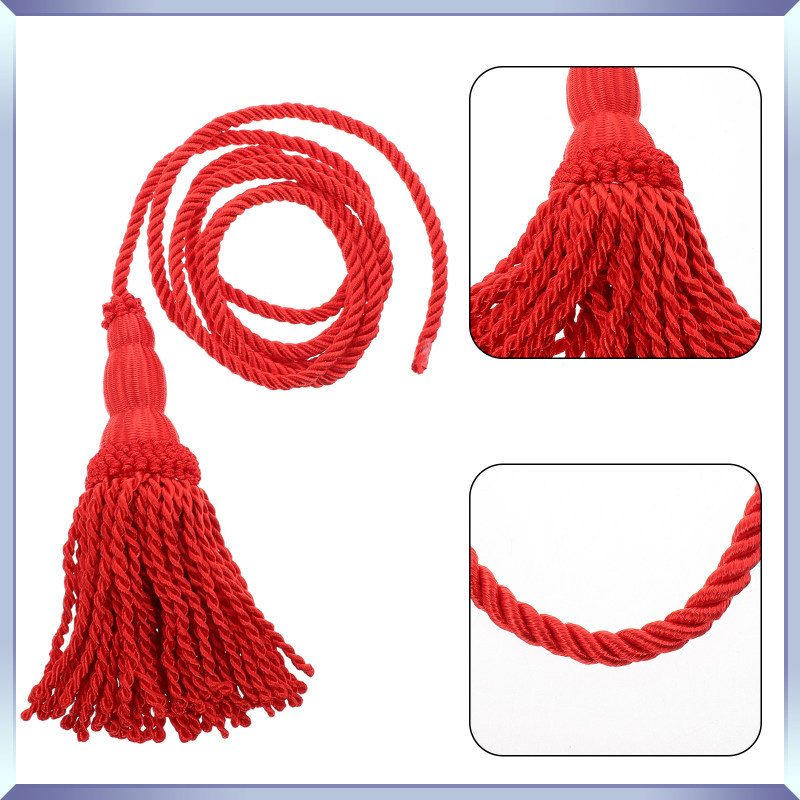 1 คู่ Bugle สายสีแดงสีแดงลมเครื่องมือพู่สําหรับ Bugle และ Horn เครื่องดนตรีนํากลับมาใช้ใหม่พู่เชือก