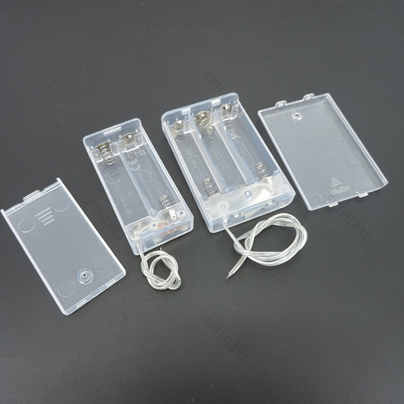 โปร่งใส 2/3 solt AA 3V 4.5V แบตเตอรี่ผู้ถือกล่องสวิทช์ AA แบตเตอรี่ผู้ถือกล่องสวิทช์ q1 TH18B1