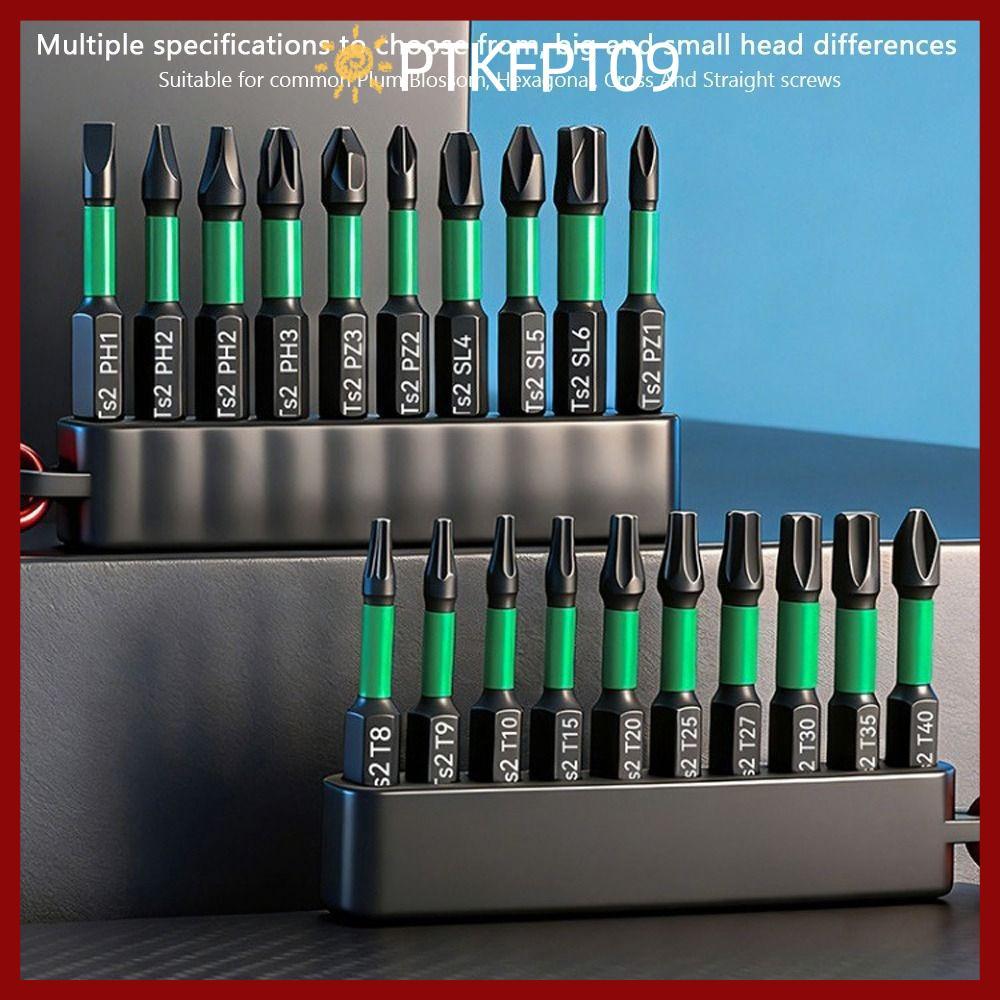 PTKFPT09 10 ชิ้นไขควงบิต,แม่เหล็ก S2 Alloy Impact Bit,ไดร์เวอร์ผลกระทบพร้อมความแข็งสูง Hex Bit Impac